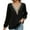 Black, variant on Womens Spring Summer Chiffon Blouses Long Sleeve Lace Patch V Neck Casual Loose Solid Color Blouse Tunic Tops White