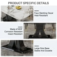 thumbnail image 6 of Sumdeal 63" Morden Faux Marble Dining Room Table Set,Big Kitchen Dining Table for 4-6 with MDF Base,5 Piece Rectangle Dining Table Set &4 Pu Leather Upholstered Chairs Ideal,white Grey,Set of 4, 6 of 7