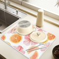 thumbnail image 2 of Yayeee Dish Drying Mat for Kitchen Counter 16" x 18" Microfiber Super Absorbent Coffee Decorative Pad, Floral Orange, 2 of 9