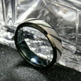 thumbnail image 3 of K-KED Women Men Stainless Steel Silver/Black Rings Wedding Band Delicate Jewelry Gift Size 6-12-#1-6, 3 of 6