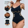 thumbnail image 4 of Ndbuld Shapewear Bodysuit Womens Solid Color Sexy Chest Support Shaping Abdomen Corset Shapewear Bodysuit ,XS-3XL,Dark Blue,XXXL, 4 of 5