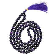 Purple Tiger Cats Eye Mala Beads - 108 Prayer Beads Japa Mala