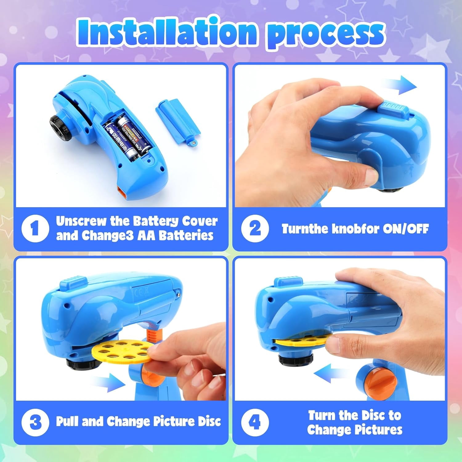 Wiher Kids Drawing Projector, Tracing and Drawing Projector Toys for Girls Aged 3+,Kids Smart Projector with 32cartoon patters and 12color Brushes for Children Learn to Draw and Sketch (Blue)
