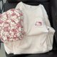 thumbnail image 1 of Pijamas japoneses bonitos de hellokitty para mujer, franela de invierno, además de terciopelo grueso, conjunto de ropa para el hogar con dibujos animados de celebridades de internet, 1 of 5