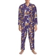 thumbnail image 3 of Honeii Bowling Game Pattern Mens Pajamas Set,2pcs Men's Lounge Long Sleeve Sleep Shirt and Pajama Bottoms Sleepwear Set,Mens Pjs Sets-Small, 3 of 7