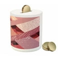 thumbnail image 3 of Abstract Piggy Bank, Abstract Art Style Geometric Theme Modern and Design Print, Ceramic Coin Bank Money Box for Cash Saving, 3.6" X 3.2", Coral Salmon Pale Pink, by Ambesonne, 3 of 4