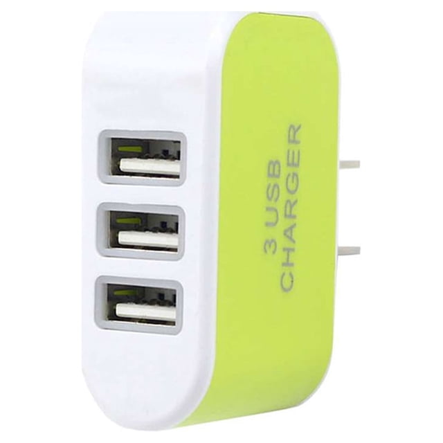 Universal Candy Color 3 USB Multi-Port adapter USB power Wall Charger US Plug Wall Adapter Cube Block AC 110-220V 5V