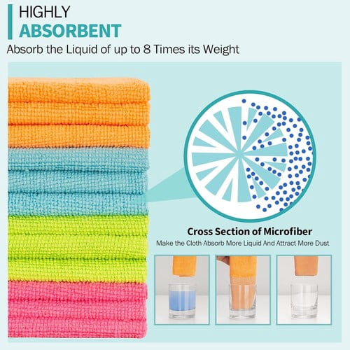 50PC Pack Microfiber Cleaning Wash Cloth Towel No-Scratch Rag Car Polishing Detailing