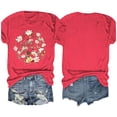 thumbnail image 4 of Aloohaidyvio Graphic T Shirts for Women,Summer Womens Boho Statement Flowers Super Soft T Shirt Spring Wildflower Graphic Tee 2024 Short Sleeved Crew Neck Casual Cute Tees Tops, 4 of 4