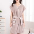thumbnail image 6 of Vetsdori Short Length Robes for Women Strap Lightweight Night Gowns Cotton Warm House Short Sleeve Loungewear Ladies Bath Robes House, 6 of 8