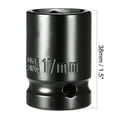 thumbnail image 4 of 1/2-inch Drive 17mm 6-Point Shallow Impact Socket, Cr-V Steel, 4 of 6