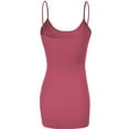 thumbnail image 2 of Essential Basic Women's Basic Casual Long Camisole Adjustable Strap Cami Layering Top, 2xl, Dusty Rose, 2 of 4