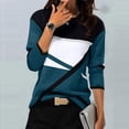 thumbnail image 3 of Dezsed Womens Casual Long Sleeve Tops Crew Neck Cute Pullover Relaxed Fit Shirt Geometry Printed Sweatshirt Navy M, 3 of 4
