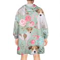 thumbnail image 2 of Jack Russell Terrier Dog and Flower Wearable Oversized Blanket,Wearable Blanket Hoodie for Adults,Cozy Hooded Blankets with Super Pockets,Super Warm Fuzzy Pullover for Women & Men, 2 of 6