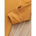 thumbnail image 5 of Newborn Baby Boy Girls Solid Color Jumpsuit Ribbed Long Sleeve Romper with Hat for Infant Toddler Fall Clothes 2Pcs Set, 5 of 7