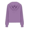 thumbnail image 5 of Trendy Tops for Women 2025 Women's Solid Color Sweatshirt Women's Fashion Casual Zipper Long Sleeved Loose Solid Color Hoodie, 5 of 5