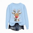 thumbnail image 6 of Towmus Christmas Sweatshirts for Women Casual Crewneck Long Sleeve Funny Elk Sequins Graphic Pullover Tops, 6 of 6