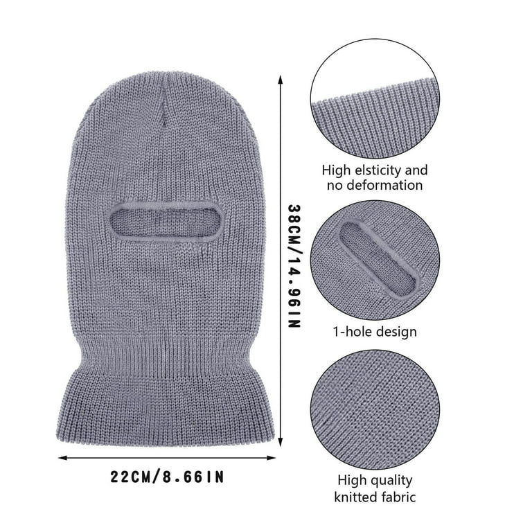 Qcmgmg 1 Holes Full Face Cover Outdoor Balaclava Knitted