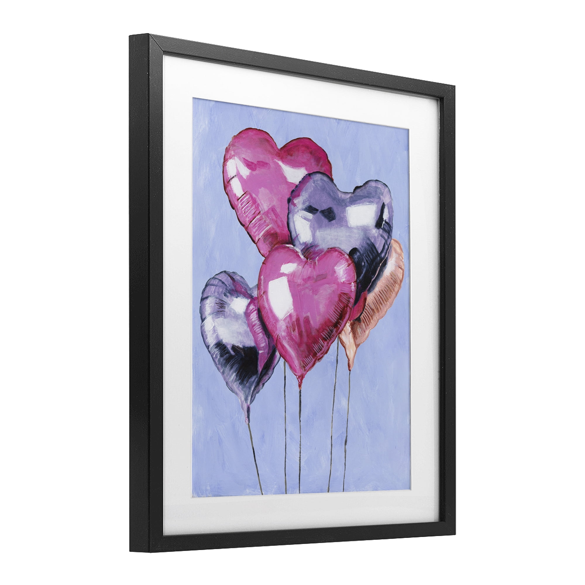 Stupell Industries Heart Balloons Celebration Black Framed Print Under Glass, design by Michael Willett