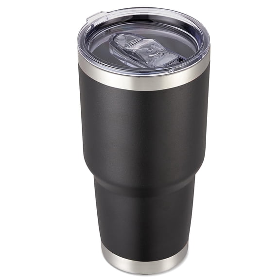 30oz Tumbler Stainless Steel Vacuum Insulated Water Coffee Tumbler Cup Double Wall Powder Coated Spill-Proof Travel Mug Thermal Cup for Home Outdoor Black