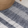 thumbnail image 6 of JONATHAN Y WASHABLE 3 x 5 Area Rug, Vichy Geometric Striped - Slate Gray/Ivory, WSH122C-3, 6 of 9