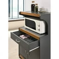 thumbnail image 5 of Pemberly Row Wood Microwave Kitchen Cart with Open Storage in Gray Oak, 5 of 5