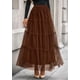 thumbnail image 2 of Falda PRETTYGARDEN 2025 Otoño Tul Cintura Alta Marrón M, 2 of 8