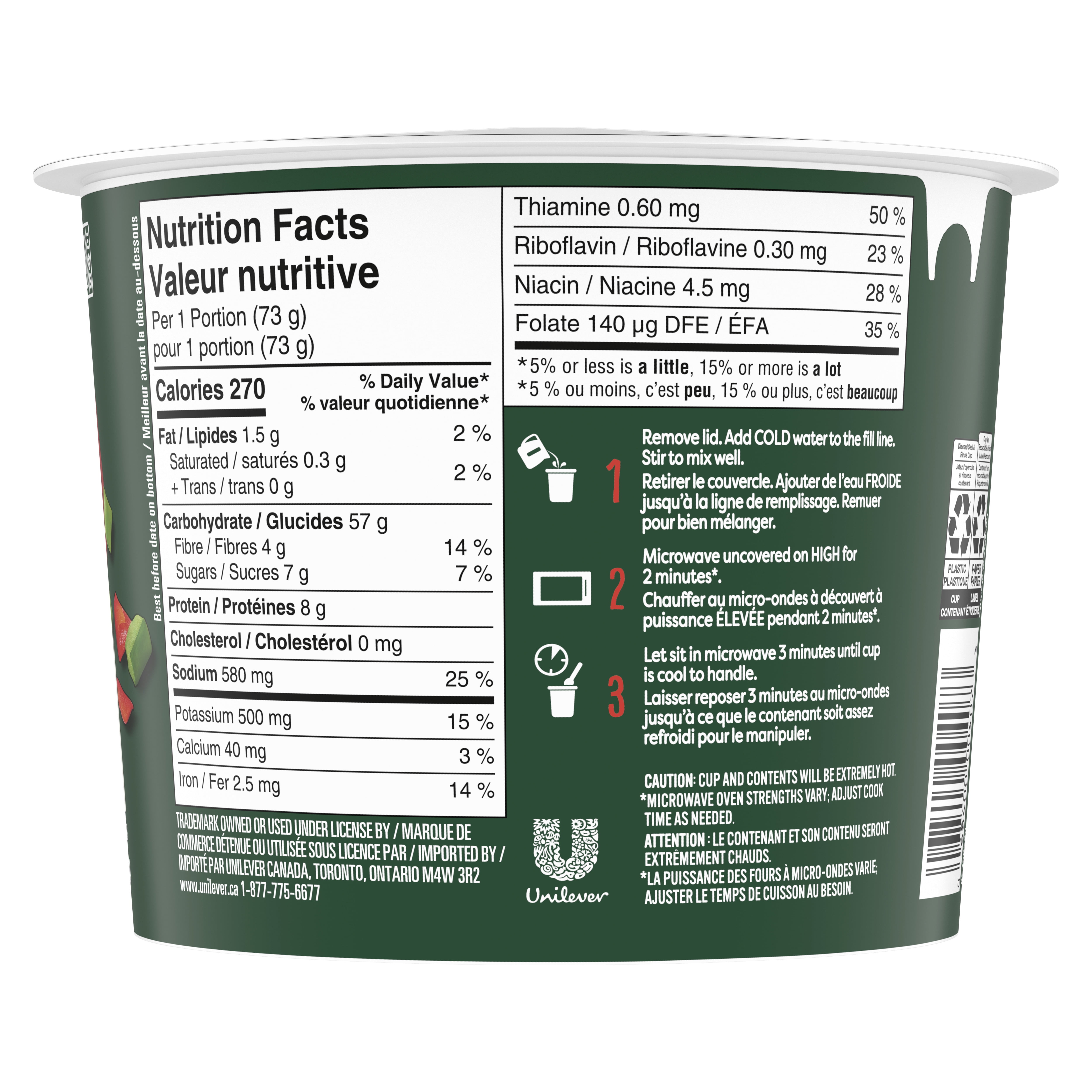 Bol de pâtes Nouilles style BBQ coréen épicé Knorr, fait de vrais légumes à 100 % et sans arômes ou agents de conservation artificiels, 73 g $3.47/73GR