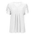 thumbnail image 4 of Uaswgudfs Women's Long Tunic Deep-V Neck Blouse – Spring/Summer Wear Loose Babydoll Top with Casual Style Short Sleeve, 4 of 7