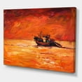 thumbnail image 3 of Designart ' Fishing Boat During Red Evening Glow ' Nautical & Coastal Canvas Wall Art Print, 3 of 4