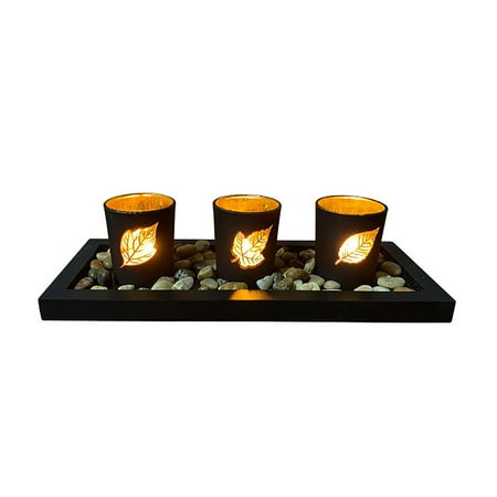 

Buodes Teal Wall Decor Three Decorated European Candle Glass Decoration Ornaments Candlestick Cup