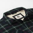 thumbnail image 4 of COEVALS CLUB Men's Flannel Jacket Shacket Sherpa Quilted Lined Casual Button up Snap Premium Jacket Shirts 61 Dark Green Black Small, 4 of 8
