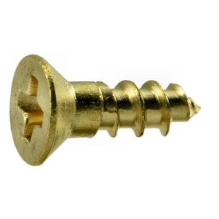 

#4 x 3/8 Brass Phillips Flat Head Wood Screws WSFB-094