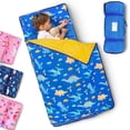 thumbnail image 1 of Primlect Tapete para Siesta, 55" x 22", Saco de Dormir Portátil con Almohada Removible, Fácil de Enrollar y Almacenar, Azul, 1 of 8