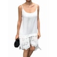 thumbnail image 3 of Women Lace Mini Dress Slip Sleeveless Patchwork Lace Tiered Short Dresses Flowy Dress White S, 3 of 9