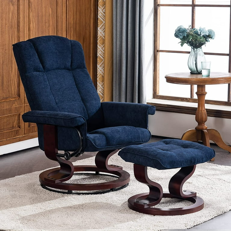 Jumpeak Manual Swivel Recliner with Ottoman, Chair Ottoman Set for