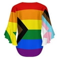 thumbnail image 6 of Flag Of Progressive Pride Women's V-Neck Blouse With 3/4 Ruffled Bell Sleeves Casual Top Ladies Blouses, 6 of 7