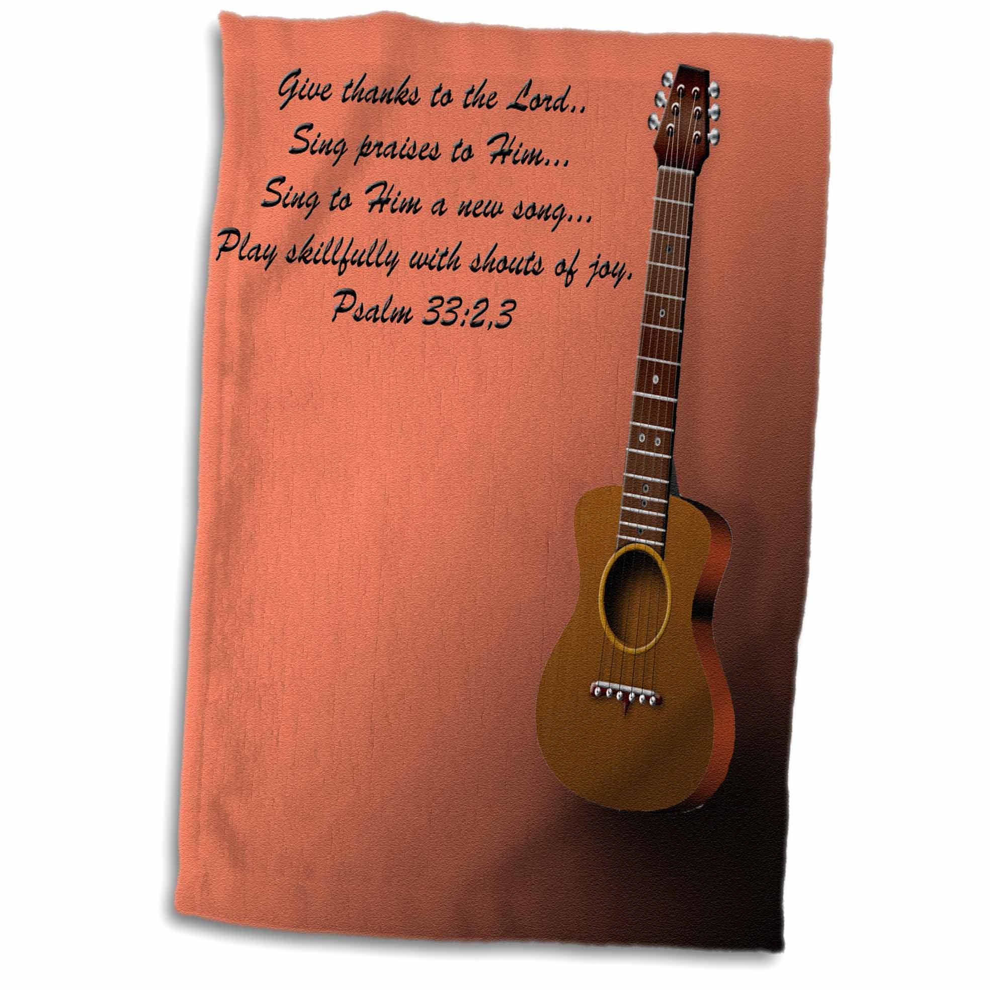 3dRose Classic Guitar and Bible verse Sing to the Lord a new Song