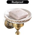 thumbnail image 5 of CATPAN antique brass bathroom accessories ,Luxe Art-Engraved Shower Soap Dish with Wall Mount for Elegant Bathroom Hardware, 5 of 7