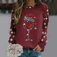 thumbnail image 2 of Sweatshirt For Womens Merry Christmas Print O Neck Round Neck Fit Pullover Tops Suitable Long Sleeve Workout Shirts Loose Blouse, 2 of 5