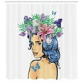 thumbnail image 3 of Ambesonne Flower Shower Curtain, Floral Spring Woman Teen, 69"Wx70"L, Multicolor, 3 of 3