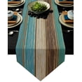 thumbnail image 1 of Chemin de Table Rustique Sarcelle-Coton Lin-Petit 14 x 72 Pouces Foulards de Commode, Chemin de Table Style Ferme pour Cuisine Café/salle à Manger/canapé/table d'Appoint Chambre Maison Salon, Foulards Déco pour Souper des Fêtes, 1 of 5