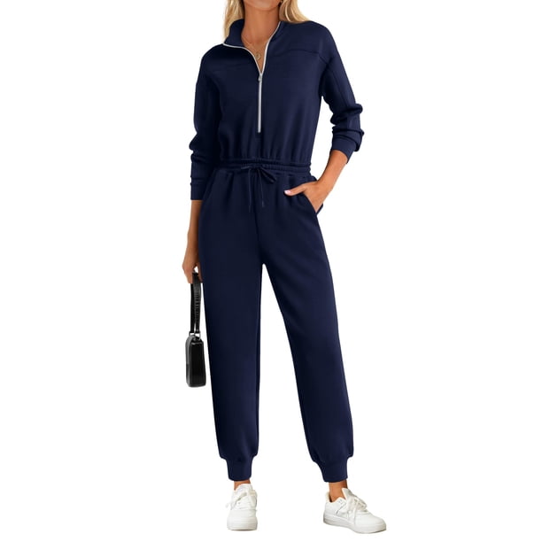 Mono Enterizo PRETTYGARDEN Azul Marino Manga Larga XL
