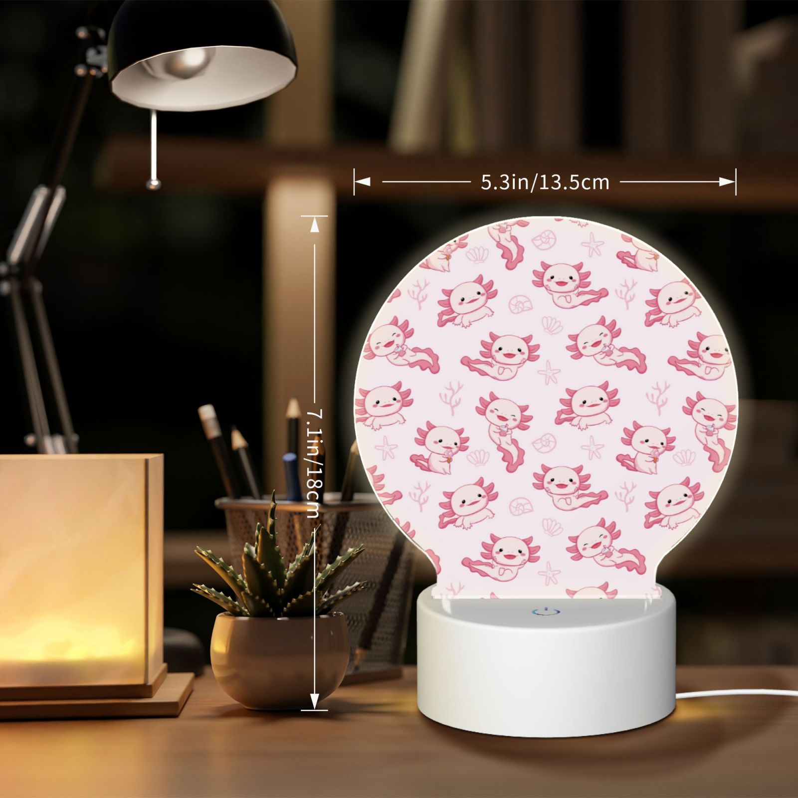 Naloa Baby Salamander Acrylic LED Night Light Custom LED Lights Personalized Nightlight Customized Gifts for Family Couples Friends