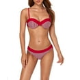 thumbnail image 6 of Babysbule Swimsuits for Women Ladies Women's Bathing Suit 2 Piece Stripe Stitching Bikini Bottoms Swimsuits For Women, 6 of 7