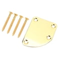 thumbnail image 4 of Electric Guitar Neck Plate, Gold, 4 Hole Curved Simple Installation Anti Scratch Neck Plate Suitable For Electric Guitar And Bass, 4 of 8