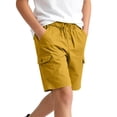 thumbnail image 6 of BXJX Boys Cargo Shorts, Elastic waist Relaxed Fit Knee Length Summer Kids Shorts with Pockets Yellow Size 11-13 T, 6 of 9
