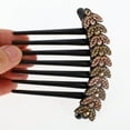 thumbnail image 3 of 1 Pc Women Portable Hair Insert Comb for Straight Wavy Curly Hair Champagne Resin Rhinestone, 3 of 3
