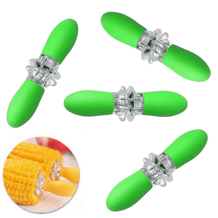 

8Pcs/4 Pairs Corn On The Cob Stainless Steel Corn Holders Sweetcorn Double Fork Corn Skewers Interlocking Design Cooking Forks for BBQ Parties Camping