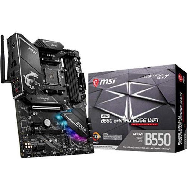 Msi Mpg B550 Gaming Edge Wifi Gaming Motherboard Amd Am4 Ddr4 Pcie 4 0 Sata 6gb S M 2 Usb 3 2 Gen 2 Ax Wi Fi 6 Hdmi Dp Atx Amd Ryzen 5000 Series Processors Walmart Com